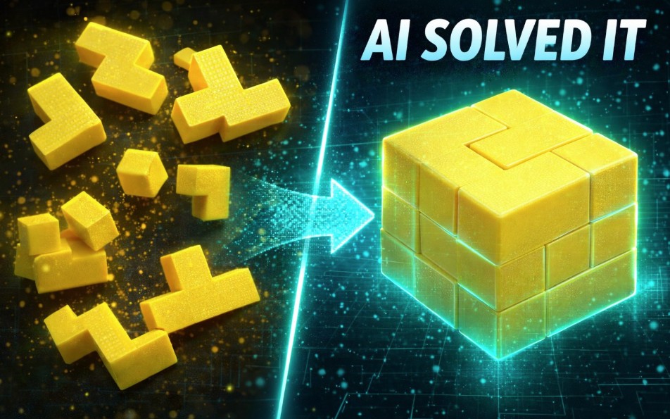 AI-assembled 3D interlocking cube puzzle